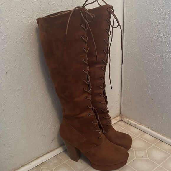 Just fab holli whiskey suede boots lace up - Picture 5 of 5